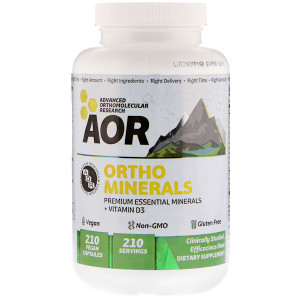 Advanced Orthomolecular Research AOR, Ortho Minerals, 210 Vegan Capsules
