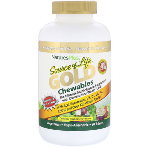 <img alt="Natures Plus, Source of Life, Gold Chewables, Delicious Tropical Fruit Flavor, 90 Tablets" title="Natures Plus, Source of Life, Gold Chewables, Delicious Tropical Fruit Flavor, 90 Tablets,097467307193"