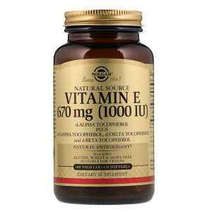 <img alt="Solgar, Naturally Sourced Vitamin E, 670 mcg (1,000 IU), 100 Vegetarian Softgels" title="Solgar, Naturally Sourced Vitamin E, 670 mcg (1,000 IU), 100 Vegetarian Softgels,033984035669"