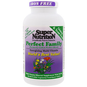 <img alt="Super Nutrition, Perfect Family, Energizing Multi-Vitamin, Iron Free, 240 Vegetarian Food-Based Tablets" title="Super Nutrition, Perfect Family, Energizing Multi-Vitamin, Iron Free, 240 Vegetarian Food-Based Tablets,033739002328"