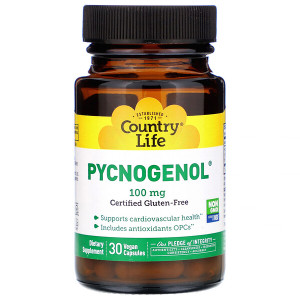 <img alt="Country Life, Pycnogenol, 100 mg, 30 Veggie Caps" title="Country Life, Pycnogenol, 100 mg, 30 Veggie Caps,015794016977"
