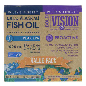 <img alt="Wileys Finest, Bold Vision, Proactive & Wild Alaskan Fish Oil, Peak EPA, Value Pack, 550 mg & 1250 mg, 60 Softgels & 30 Softgels" title="Wileys Finest, Bold Vision, Proactive & Wild Alaskan Fish Oil, Peak EPA, Value Pack, 550 mg & 1250 mg, 60 Softgels & 30 Softgels,857188004425"