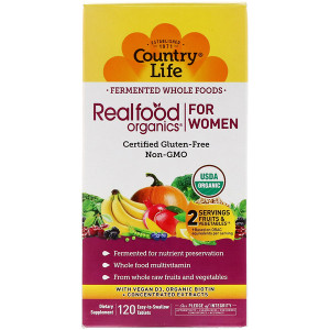 <img alt="Country Life, RealFood Organics, For Women, 120 Easy to Swallow Tablets" title="Country Life, RealFood Organics, For Women, 120 Easy to Swallow Tablets,015794091059"