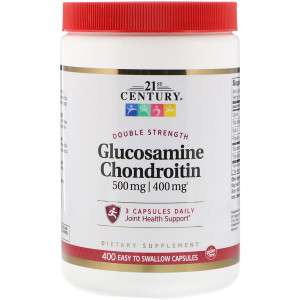 <img alt="21st Century, Glucosamine / Chondroitin, Double Strength, 500 mg / 400 mg, 400 Easy Swallow Capsules" title="21st Century, Glucosamine / Chondroitin, Double Strength, 500 mg / 400 mg, 400 Easy Swallow Capsules,740985222911"