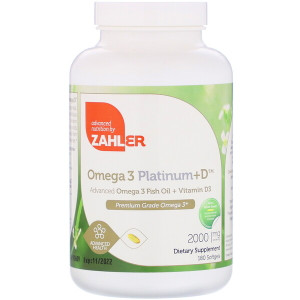 <img alt="Zahler, Omega 3 Platinum+D, Advanced Omega 3 with Vitamin D3, 3000 mg, 180 Softgels" title="Zahler, Omega 3 Platinum+D, Advanced Omega 3 with Vitamin D3, 3000 mg, 180 Softgels,848998080570"