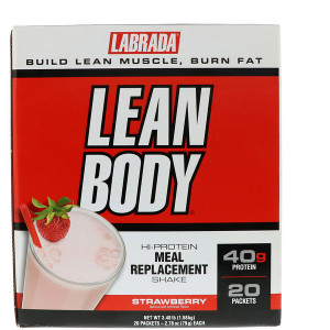 Labrada Nutrition, Lean Body, Hi-Protein Meal Replacement Shake, Strawberry, 20 Packets, 2.78 oz (79 g) Each