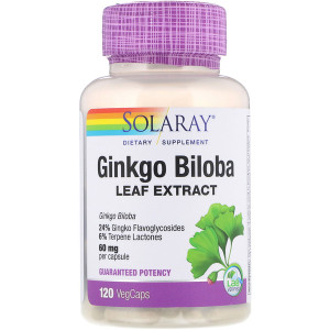 <img alt="Solaray Ginkgo Biloba Extract - 60 mg - 120 Vegetarian Capsules" title="Solaray Ginkgo Biloba Extract - 60 mg - 120 Vegetarian Capsules,076280036015"