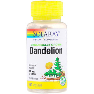 <img alt="Solaray, Organically Grown Dandelion - 100 Vegetarian Capsules" title="Solaray, Organically Grown Dandelion - 100 Vegetarian Capsules,076280192100"
