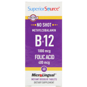 <img alt="Superior Source No Shot B12 with Folic Acid -- 60 MicroLingual Tablets" title="Superior Source No Shot B12 with Folic Acid -- 60 MicroLingual Tablets,076635906802"