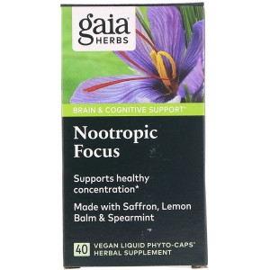 <img alt="Gaia Herbs, Nootropic Focus, 40 Vegan Liquid Phyto-Caps" title="Gaia Herbs, Nootropic Focus, 40 Vegan Liquid Phyto-Caps,751063150811"