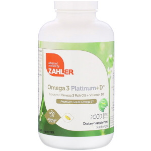 <img alt="Zahler Omega 3 Platinum+D3 Advanced Omega 3 with Vitamin D3 -- 2000 mg - 360 Softgels" title="Zahler Omega 3 Platinum+D3 Advanced Omega 3 with Vitamin D3 -- 2000 mg - 360 Softgels,848998081805"