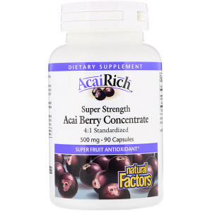 <img alt="Natural Factors, AcaiRich, Acai Berry Concentrate, 500 mg, 90 Capsules" title="Natural Factors, AcaiRich, Acai Berry Concentrate, 500 mg, 90 Capsules,068958045306"