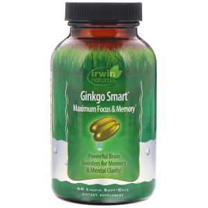 <img alt="Irwin Naturals, Ginkgo Smart, Maximum Focus & Memory, 60 Liquid Soft-Gels" title="Irwin Naturals, Ginkgo Smart, Maximum Focus & Memory, 60 Liquid Soft-Gels,710363262372"