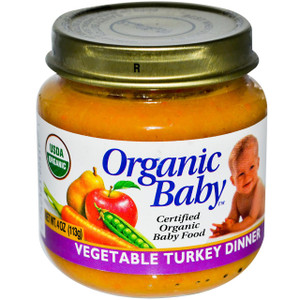 Organic Baby, Certified Organic Baby Food, Vegetable Turkey Dinner, 4 oz (113 g) (5 PACK)