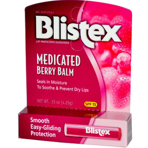 3 PACK of Blistex, Lip Protectant/Sunscreen, SPF 15, Medicated Berry Balm, .15 oz (4.25 g)