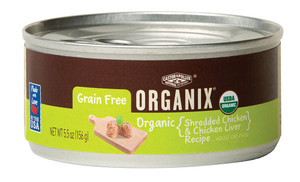 Castor & Pollux, Organix Grain Free Adult Cat Food,  Organic Shredded Chicken & Chicken Liver Recipe - 5.5 oz