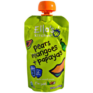 Ellas Kitchen, Super Smooth Puree, Organic Pears Mangoes + Papayas, 3.5 oz (99 g)