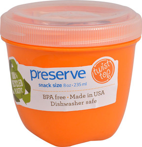 3 PACK of Preserve Food Storage Container Round Mini Orange -- 1 Container