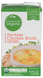 3 PACK of Simple Truth Organic Free Range Chicken Broth -- 32 fl oz