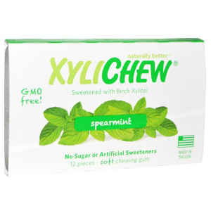 3 PACK OF Xylichew Gum, Spearmint, 12 Pieces