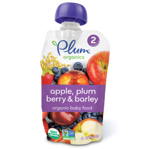 Plum Organics, Organic Baby Food, Stage 2, Apple, Plum Berry & Barley, 3.5 oz (99 g)