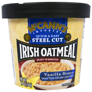 McCanns Irish Oatmeal, Quick & Easy Steel Cut, Vanilla Honey, 1.9 oz (54 g)