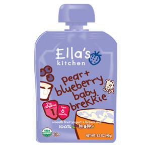 Ellas Kitchen, Pear + Blueberry Baby Breakfast, Introducing Dairy, 3.5 oz (99 g)