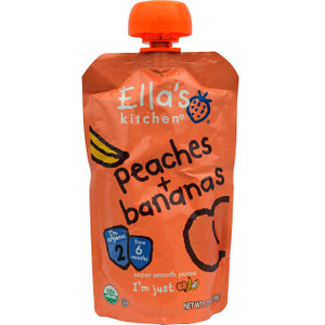 Ellas Kitchen, Super Smooth Puree, Peaches + Bananas, 3.5 oz (99 g)