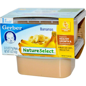 Gerber, 1st Foods, NatureSelect, Bananas, 2 Pack, 2.5 oz (71 g) Each