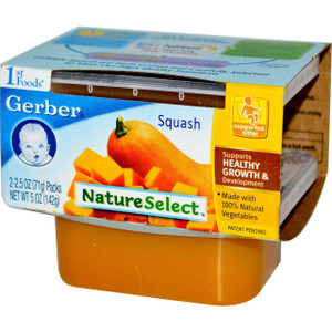 Gerber, 1st Foods, NatureSelect, Squash, 2 Packs, 2.5 oz (71 g) Each