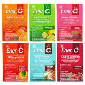 Ener-C, Vitamin C, Effervescent Powdered Drink Mix, Variety Pack, 6 Packets