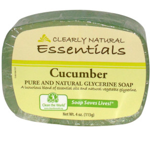 3 PACK of Clearly Natural Glycerin Bar Soap Cucumber -- 4 oz