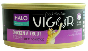 Halo Purely For Pets, Vigor Canned Cat Food,  Chicken & Trout - 5.5 oz