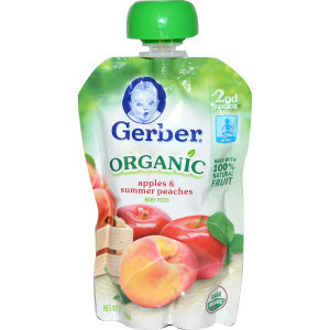 3 PACK of Gerber, Smart Flow  Sitter 2nd Foods, Organic Baby Food, Apples & Summer Peaches, 3.5 oz (99 g)