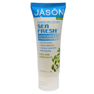 3 PACK of Jason Natural, Sea Fresh, Antiplaque & Strengthening Paste, Deep Sea Spearmint, 3 oz (85 g)