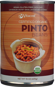 3 PACK of Vitaco Certified Organic Pinto Beans - Non-GMO and Gluten Free -- 15 oz (425 g)