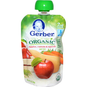 Gerber, 2nd Foods, Organic Baby Food, Apples, Carrots & Squash, 3.5 oz (99 g)