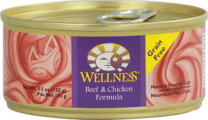 3 PACK of Wellness Canned Cat Food Grain Free Beef and Chicken -- 5.5 oz