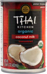3 PACK of Thai Kitchen Organic Coconut Milk Unsweetened -- 13.66 fl oz