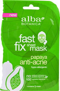 3 PACK of Alba Botanica Fast Fix Sheet Mask Papaya Anti-Acne -- 1 Mask