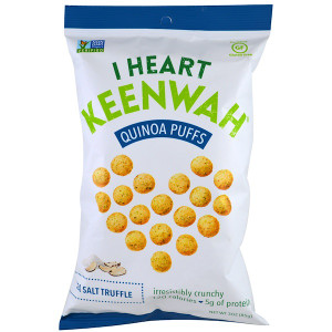 3 PACK of I Heart Keenwah Quinoa Puffs Gluten Free Sea Salt Truffle -- 3 oz