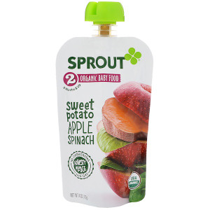 Sprout Organic, Baby Food, Stage 2, Sweet Potato, Apple Spinach, 4 oz (113 g)