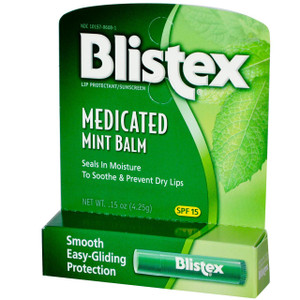 3 PACK of Blistex, Lip Protectant/Sunscreen, SPF 15, Medicated Mint Balm, .15 oz (4.25 g)