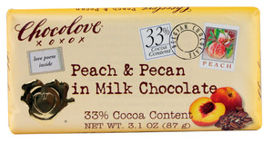 Chocolove, Peach & Pecan in Milk Chocolate, 3.1 oz (87 g)