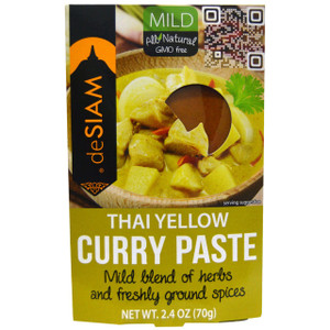 deSIAM, Thai Yellow Curry Paste, Mild, 2.4 oz (70 g)