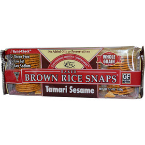 3 PACK of Edward & Sons Brown Rice Snaps Gluten Free Tamari Sesame -- 3.5 oz