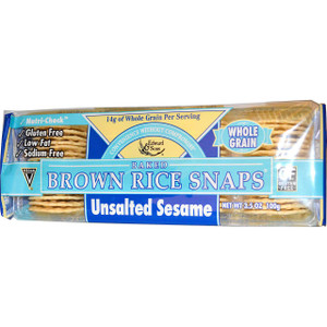3 PACK of Edward & Sons, Baked Whole Grain Brown Rice Snaps, Unsalted Sesame, 3.5 oz (100 g)