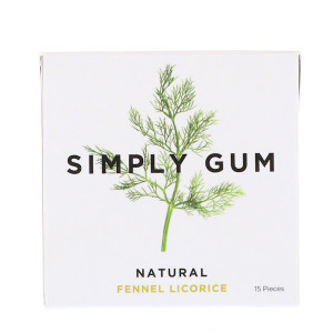 3 PACK of Simply Gum, Gum, Natural Fennel, 15 Pieces