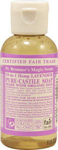 3 PACK of Dr. Bronners Pure Castile Liquid Soap Lavender -- 2 fl oz