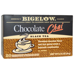 Bigelow, Black Tea, Chocolate Chai, 20 Tea Bags, 1.73 oz (49 g)